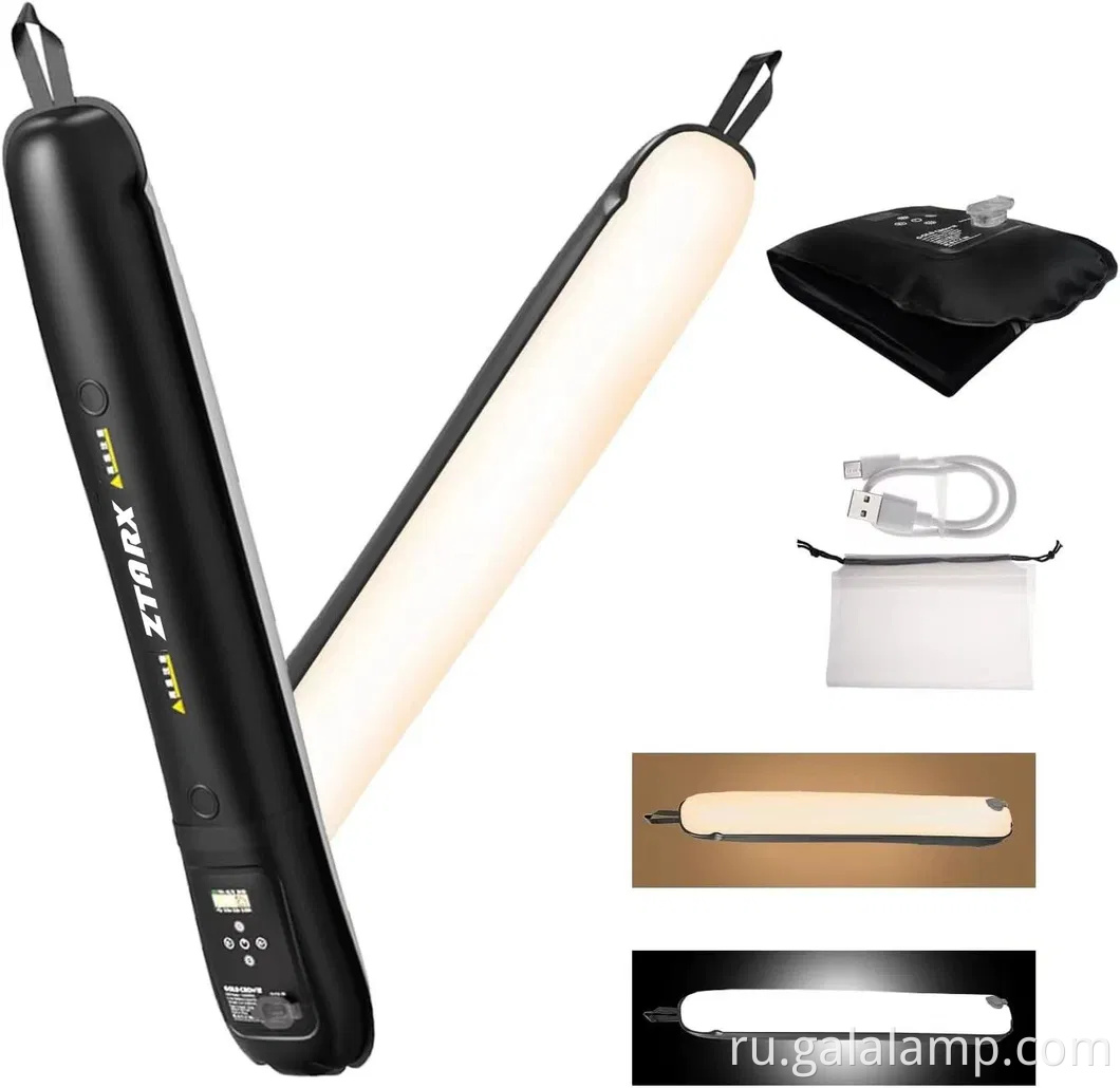 Надувной солнечный лагерь, USB -перезаряжаемый, 4 режима освещения, водонепроницаемый, портативный и легкий свет IP66